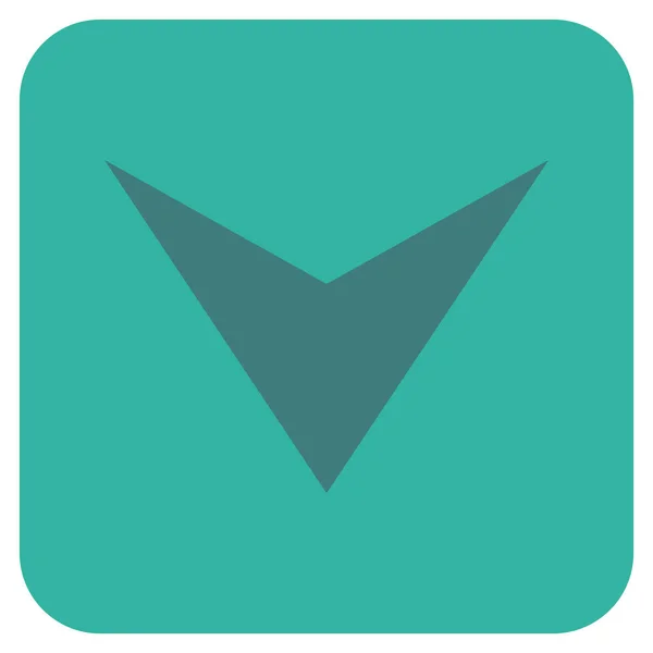 Icono de vector cuadrado plano de punta de flecha hacia abajo — Vector de stock