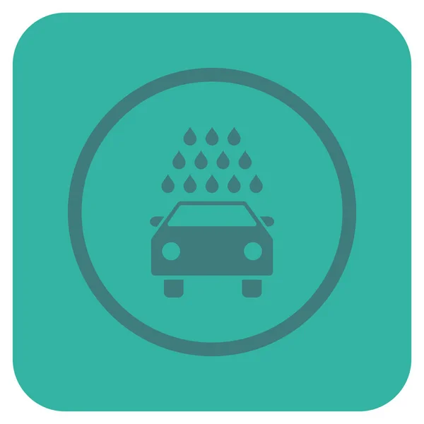 Icono del vector cuadrado plano del lavado del coche — Vector de stock