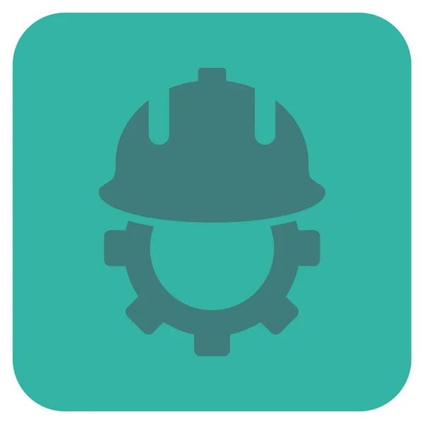 Development Helmet Flat Squared Vector Icon — Stock Vector