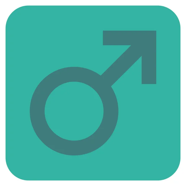 Simbolo maschile piatto quadrato icona vettoriale — Vettoriale Stock