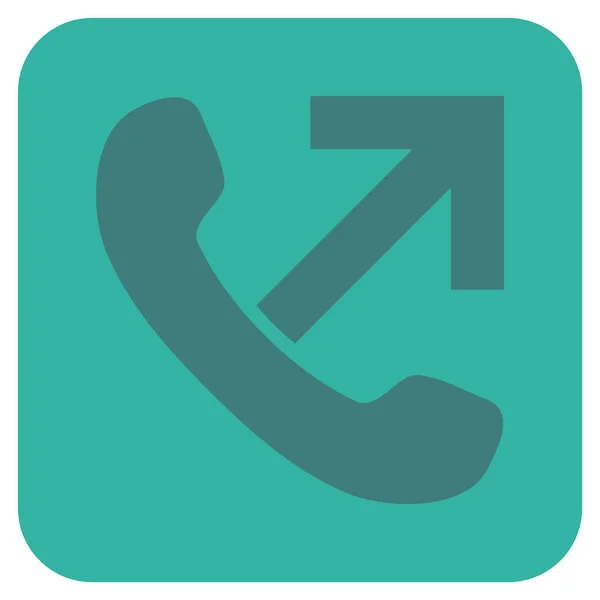 Outgoing Call Flat Squared Vector Icon — Stock Vector