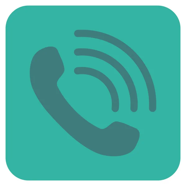 Phone Call Flat Squared Vector Icon — Stock Vector