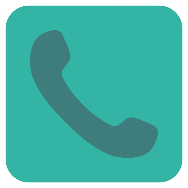 Telefoon ontvanger plat vierkant Vector Icon — Stockvector
