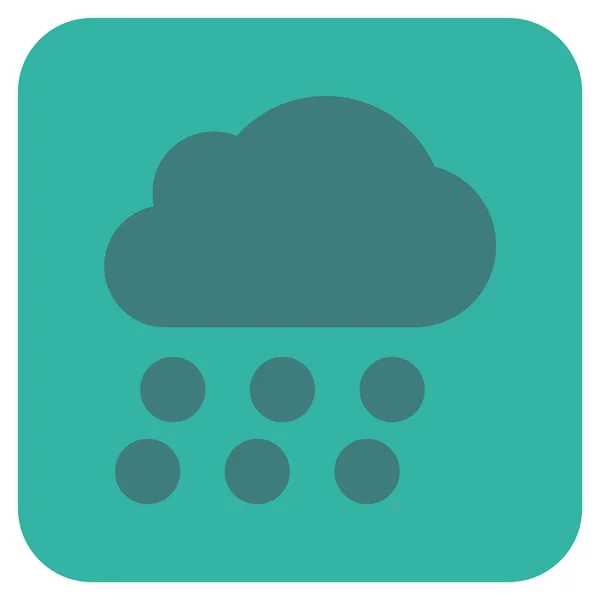 Σύννεφο βροχή επίπεδη διάνυσμα τετράγωνο εικονίδιο — Διανυσματικό Αρχείο
