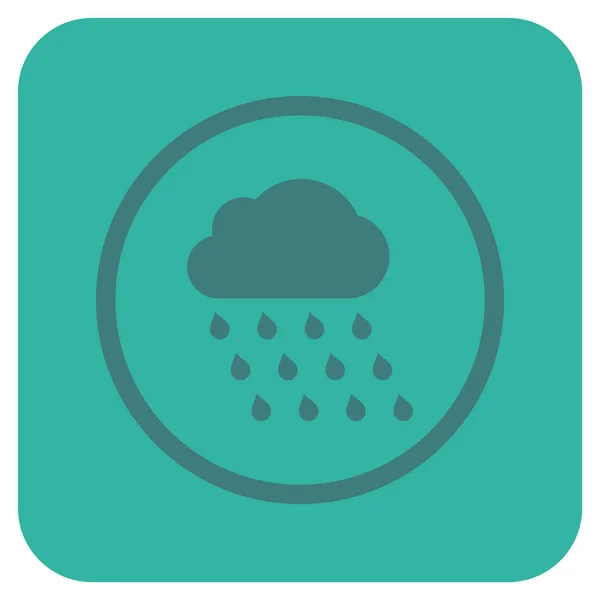 Icona vettoriale quadrata piatta nuvola di pioggia — Vettoriale Stock