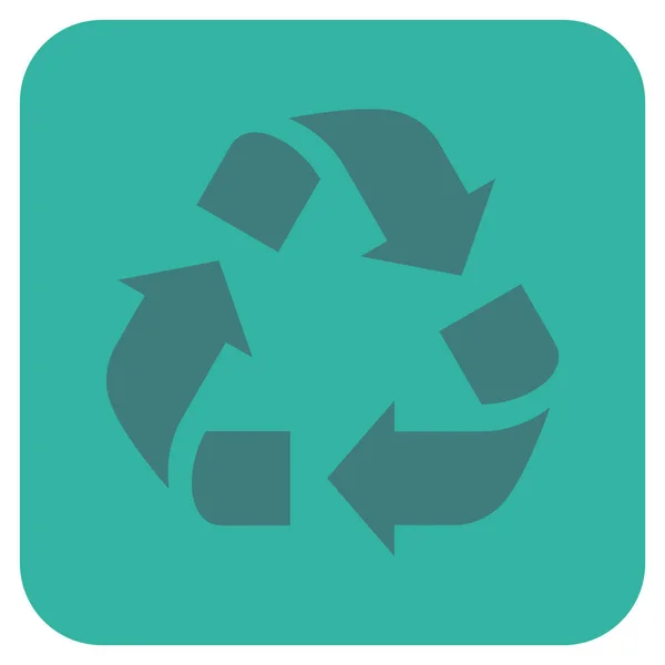 Recycler l'icône vectorielle carrée plate — Image vectorielle