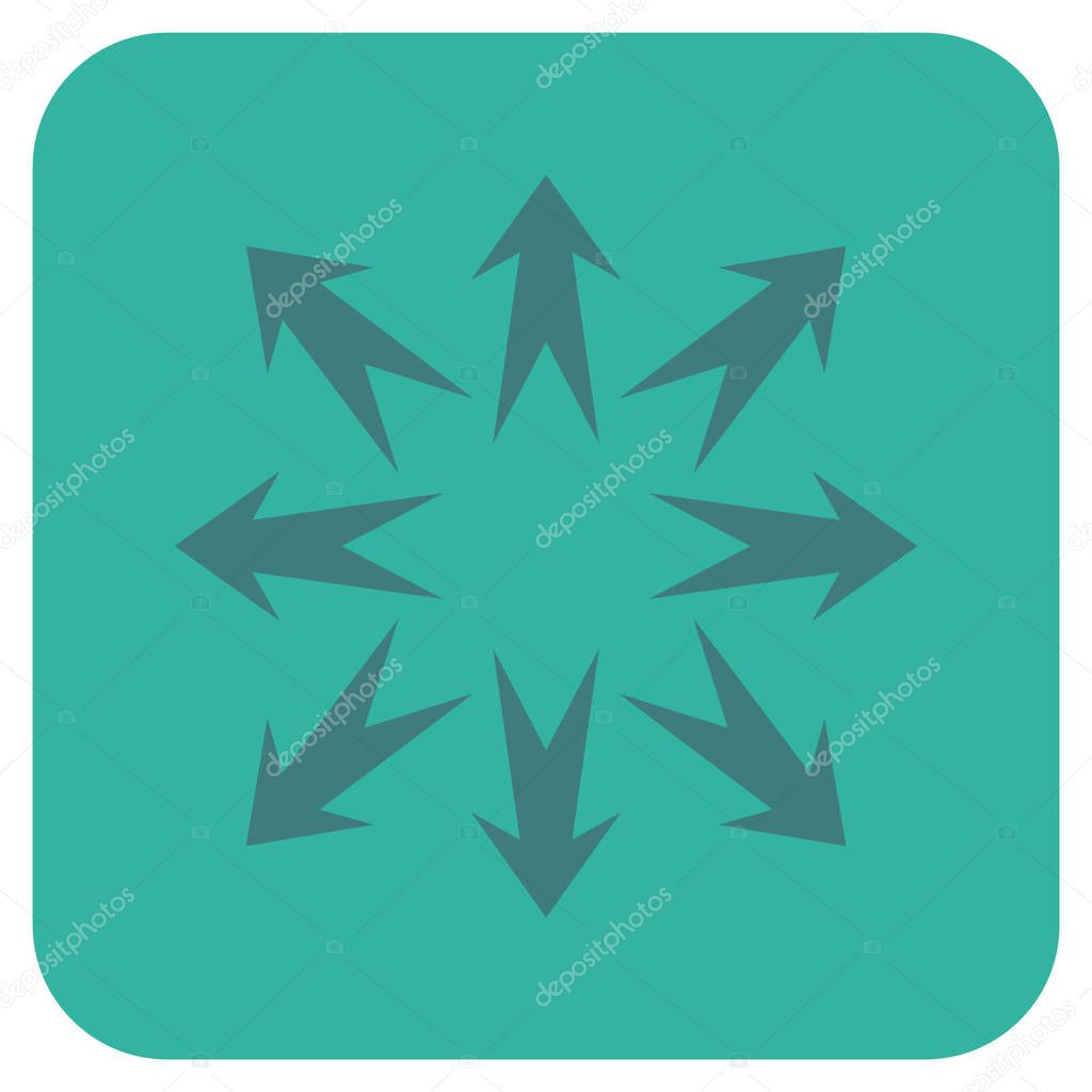 Expand Arrows Flat Squared Vector Icon