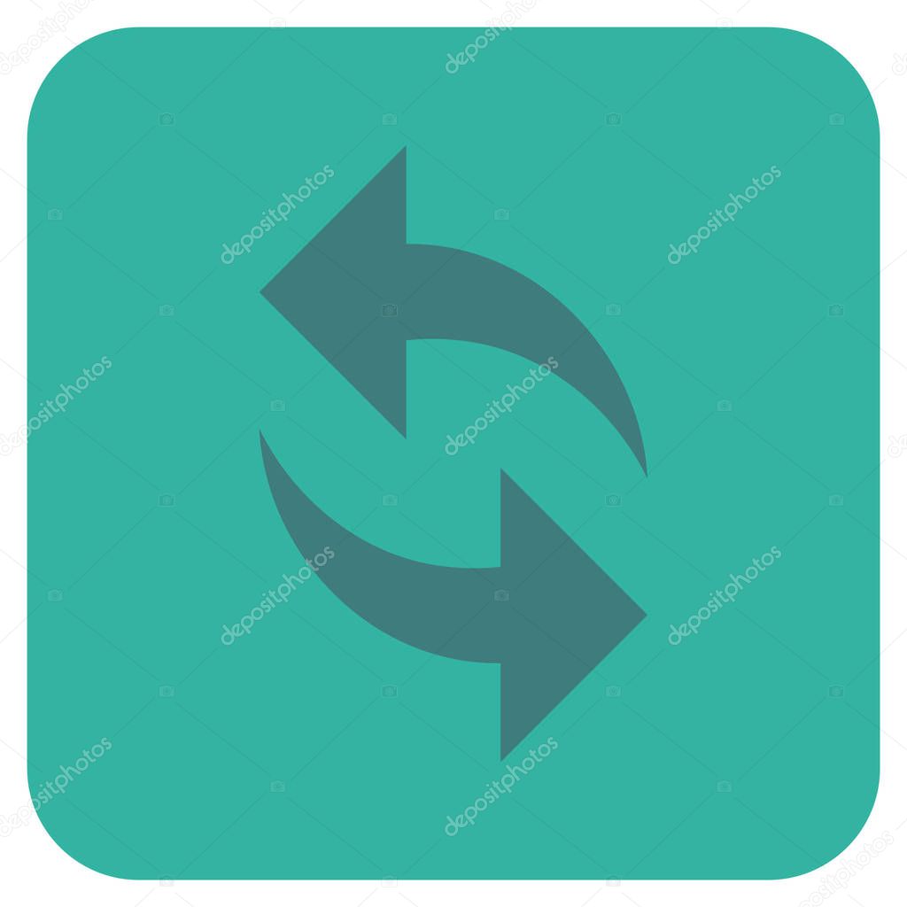 Refresh Flat Squared Vector Icon