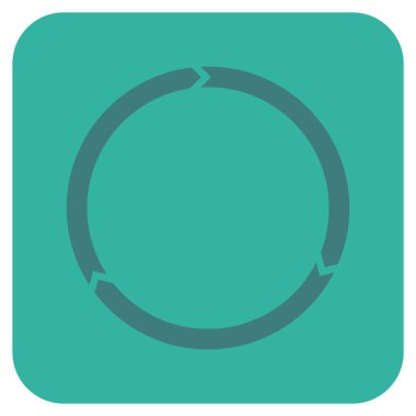 Döndürme düz kare vektör simgesi