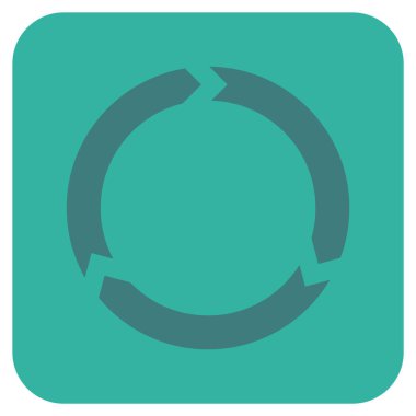 Döndürme düz kare vektör simgesi