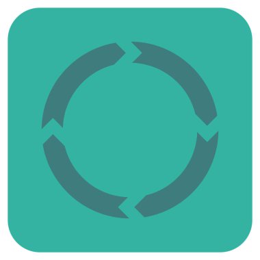 Döndürme düz kare vektör simgesi