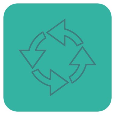 Döndürme düz kare vektör simgesi