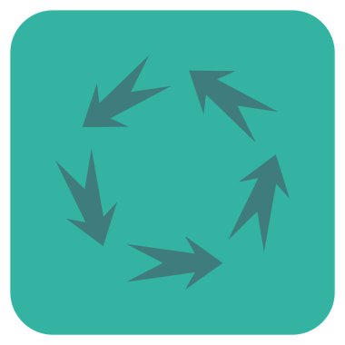 Döndürme düz kare vektör simgesi