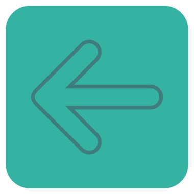 Ok sol düz kare vektör simgesi yuvarlak