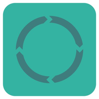 Döndürme düz kare vektör simgesi