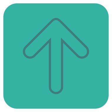 Düz yukarı yönlü ok vektör simgesi kare