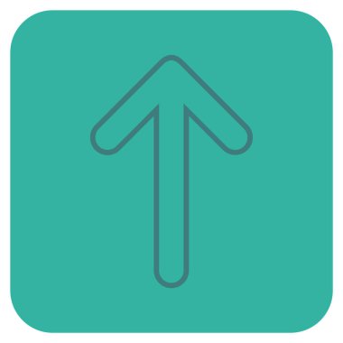 Düz yukarı yönlü ok vektör simgesi kare