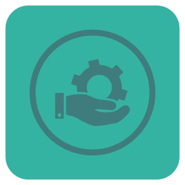 Hizmet düz kare vektör simgesi