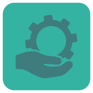 Hizmet düz kare vektör simgesi