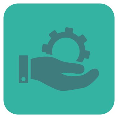 Hizmet düz kare vektör simgesi