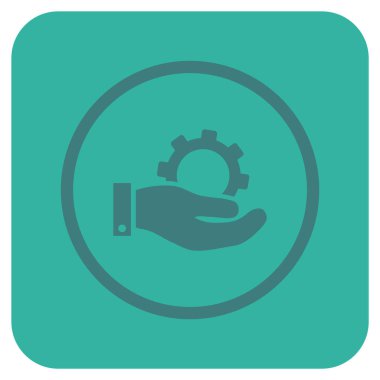 Hizmet düz kare vektör simgesi