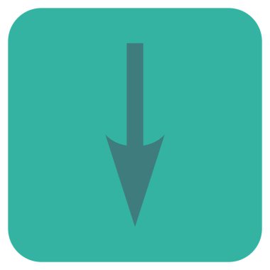 Düz kare vektör simgesi aşağı ok keskin