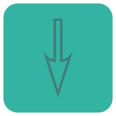 Düz kare vektör simgesi aşağı ok keskin