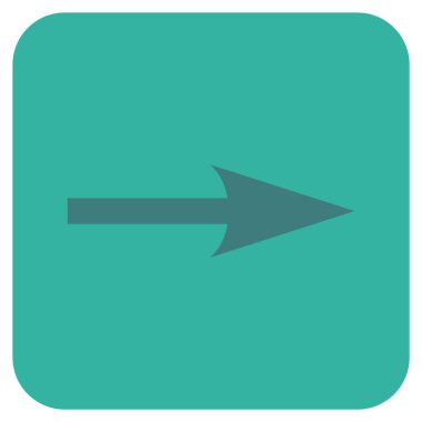 Keskin ok sağ düz vektör simgesi kare