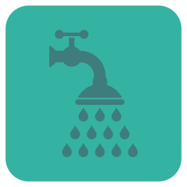 Duş musluk düz kare vektör simgesi