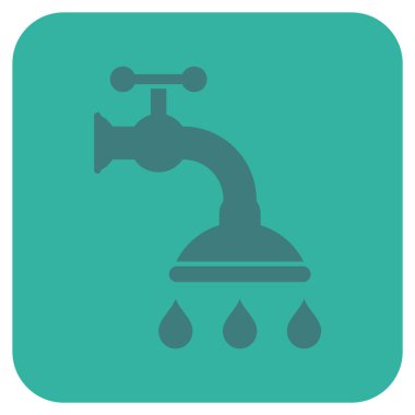 Duş musluk düz kare vektör simgesi