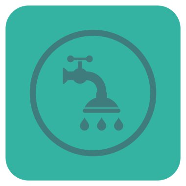 Duş musluk düz kare vektör simgesi