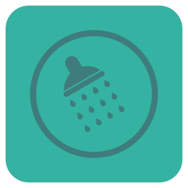 Duş düz kare vektör simgesi