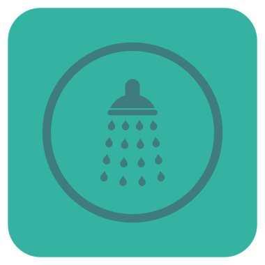 Duş düz kare vektör simgesi