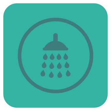 Duş düz kare vektör simgesi