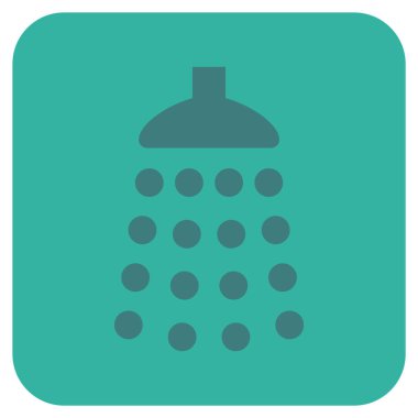 Duş düz kare vektör simgesi