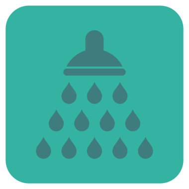 Duş düz kare vektör simgesi