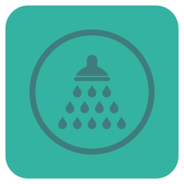 Duş düz kare vektör simgesi