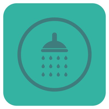 Duş düz kare vektör simgesi