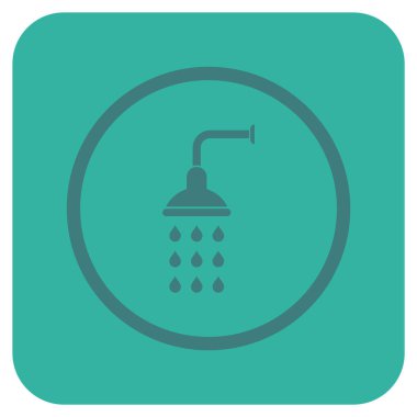 Duş düz kare vektör simgesi