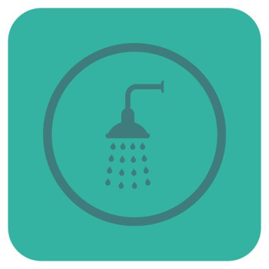 Duş düz kare vektör simgesi