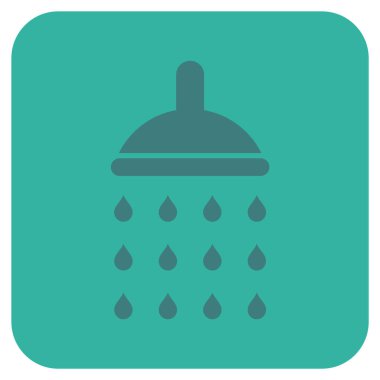 Duş düz kare vektör simgesi