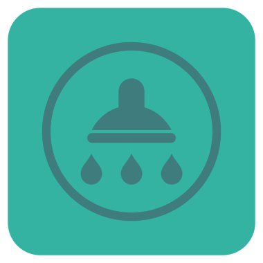 Duş düz kare vektör simgesi