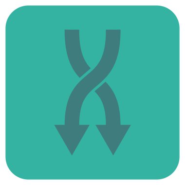 Düz kare vektör simgesi aşağı okları shuffle