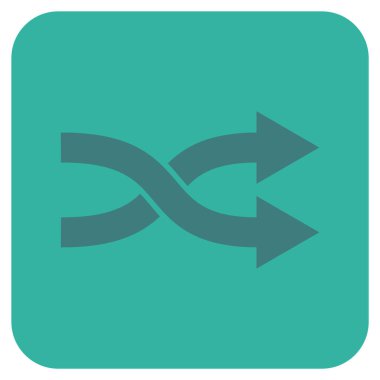 Shuffle oklar sağ düz vektör simgesi kare