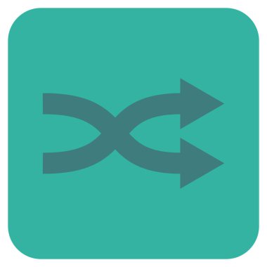 Shuffle oklar sağ düz vektör simgesi kare