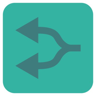 Oklar sol düz kare vektör simge bölme