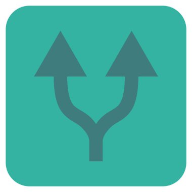 Düz kare vektör simge yukarı okları bölme