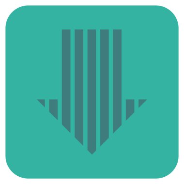 Düz kare vektör simgesi aşağı ok şerit