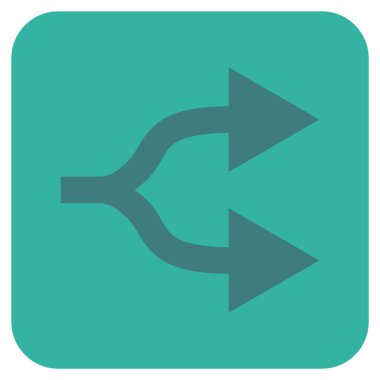 Split oklar sağ düz vektör simgesi kare