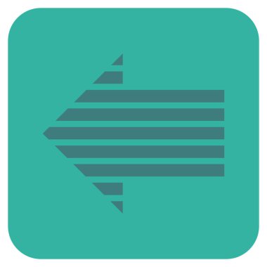 Düz sol şerit ok vektör simgesi kare